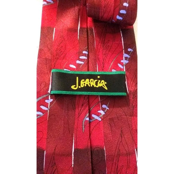 JERRY GARCIA 100% Silk Tie Lunch Collection Twenty-Seven RED Multi 2003 Vintage - Picture 9 of 10